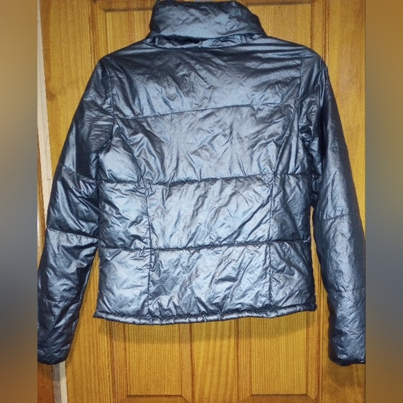 Old Navy Shiny Black Puffer Jacket, Size M - Picture 2 of 5